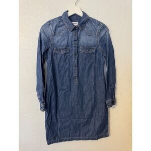 Old Navy Womens Denim Dress Shirt‎ Dress Button Down Long Sleeve Casual